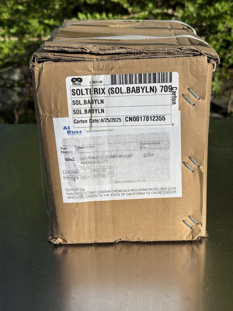 Box of 25 - Allied Bolt 5082 Suspension Clamp with Flat Keeper Plate - New