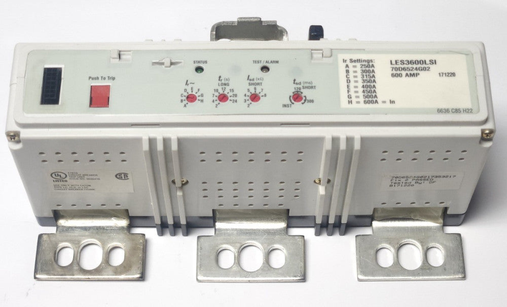 EATON LES3600LSI 250-600 AMP L Frame Digittrip 310 Plus 310+ TRIP UNIT 70D6524G0