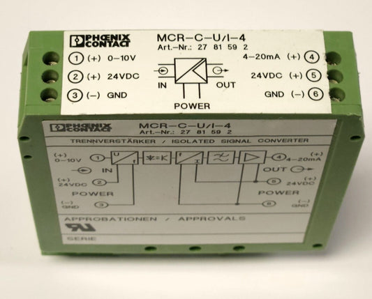 PHOENIX CONTACT MCR-C-U/I-4 Isolated Signal Converter MCR C U I-4