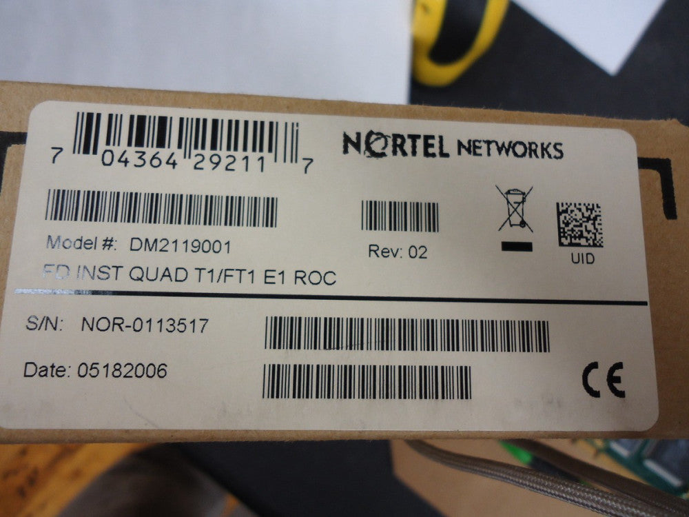 DM2119001 NORTEL NETWORKS FD INST QUAD T1/FT1 E1 ROC BRAND NEW!