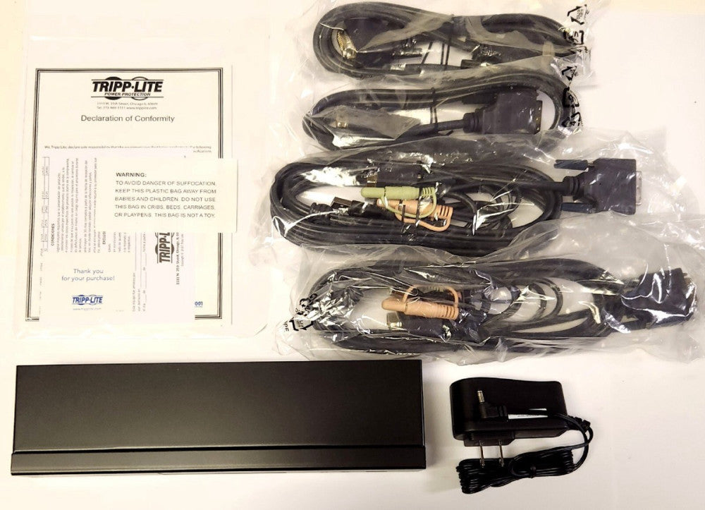TRIPP LITE B004 2DUA2 K 2 Port Dual Monitor Dual Display DVI USB Audio KUM