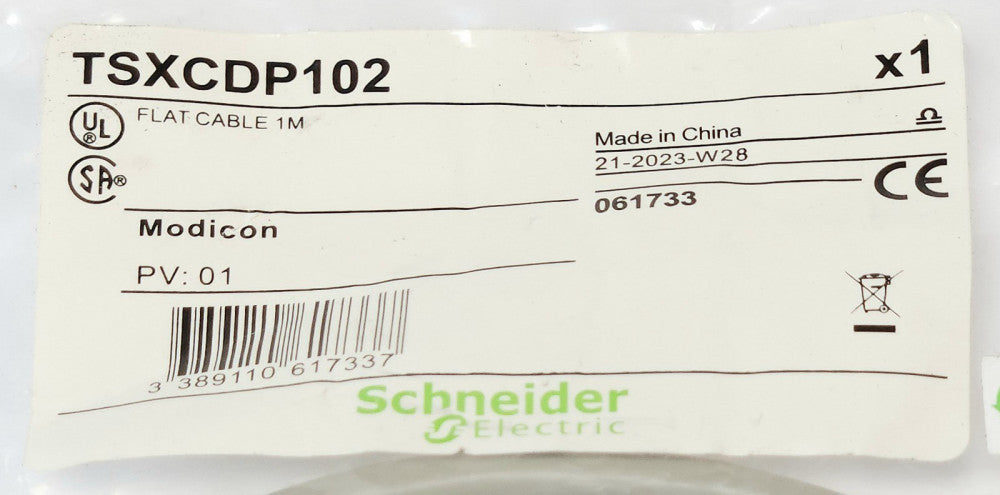 SCHNEIDER ELECTRIC MODICON TSXCDP102 FLAT 1M PLC Cable 21 2023 W28 061733 TSX