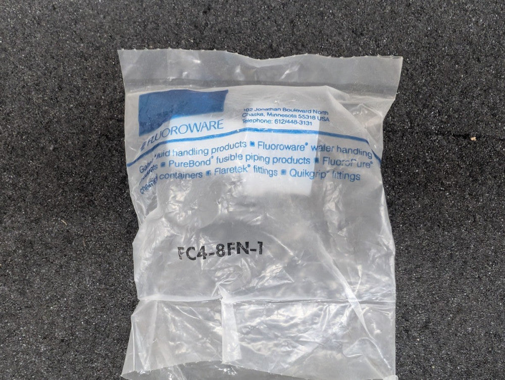 New, Fluoroware, FC4-8FN-1, Straight Adapter, FNPT