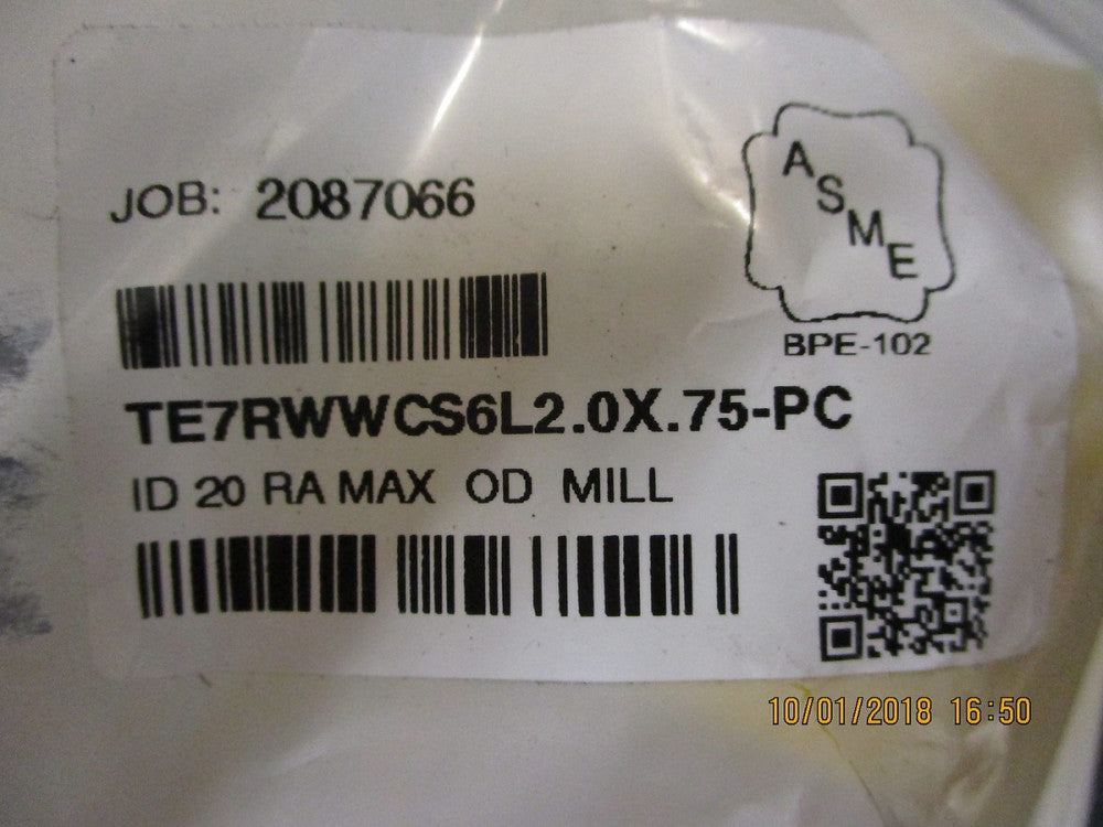 TE7RWWCS6L2.0X.75-PC Maxpure 2x3/4 Short Instrument Tee, T316L SS BRAND NEW!