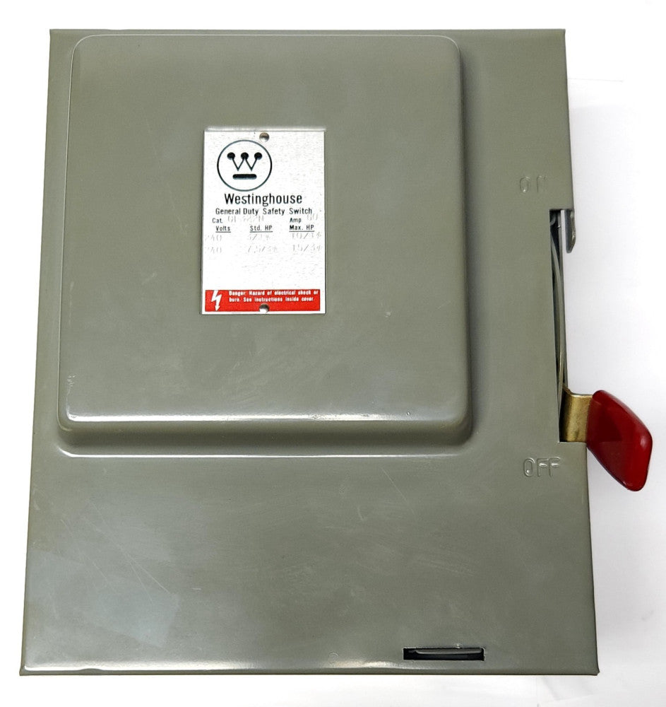 WESTINGHOUSE CUTLER HAMMER GF322N 2 Pole 60 AMP 240 VAC General Duty Safety Swit