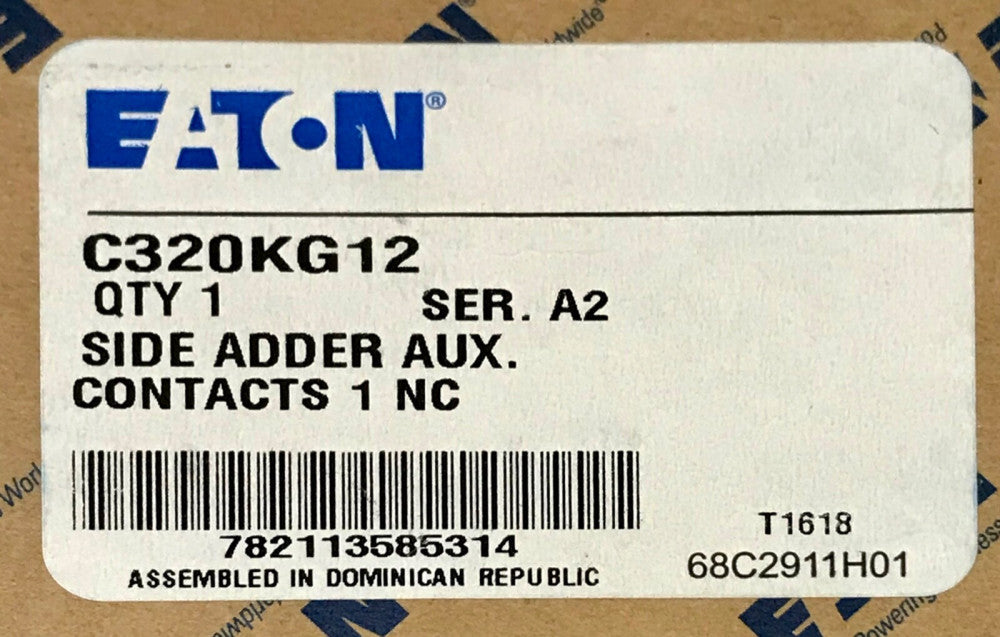 EATON CUTLER HAMMER C320KG12 1 NC Side Adder Auxiliary Contact
