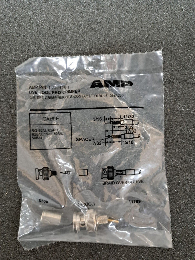 New, AMP/Tyco, 1-221128-1, PLUG,COMMERCIAL BNC