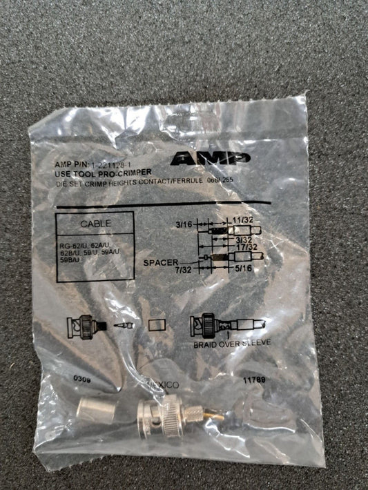 New, AMP/Tyco, 1-221128-1, PLUG,COMMERCIAL BNC