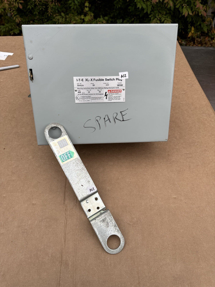 Siemens ITE RV462G XL-X Fusible Busway Switch Plug, 60 Amp 600VAC  Used