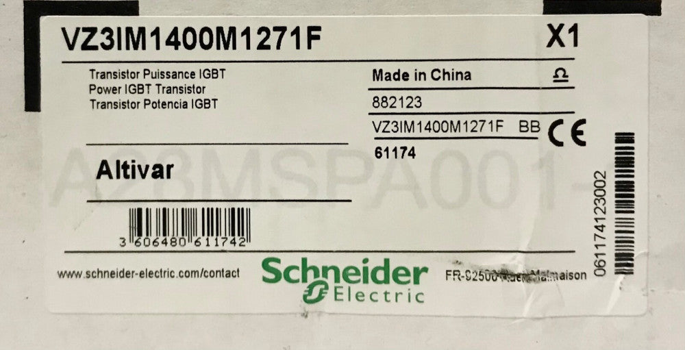 SCHNEIDER ELECTRIC WHS EMEA VZ3IM1400M1271F Power IGBT TRANSISTOR Altivar 882123