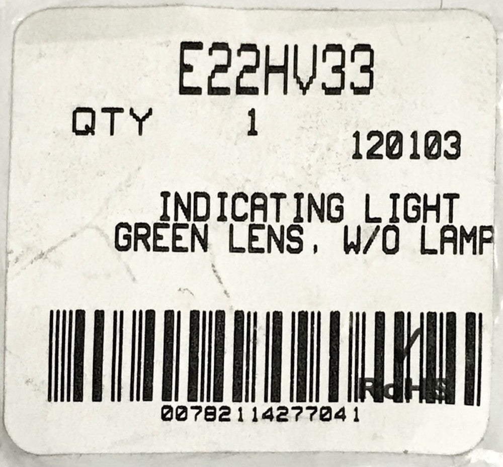 EATON CUTLER HAMMER E22HV33 Green Indicating Light E22 HV33