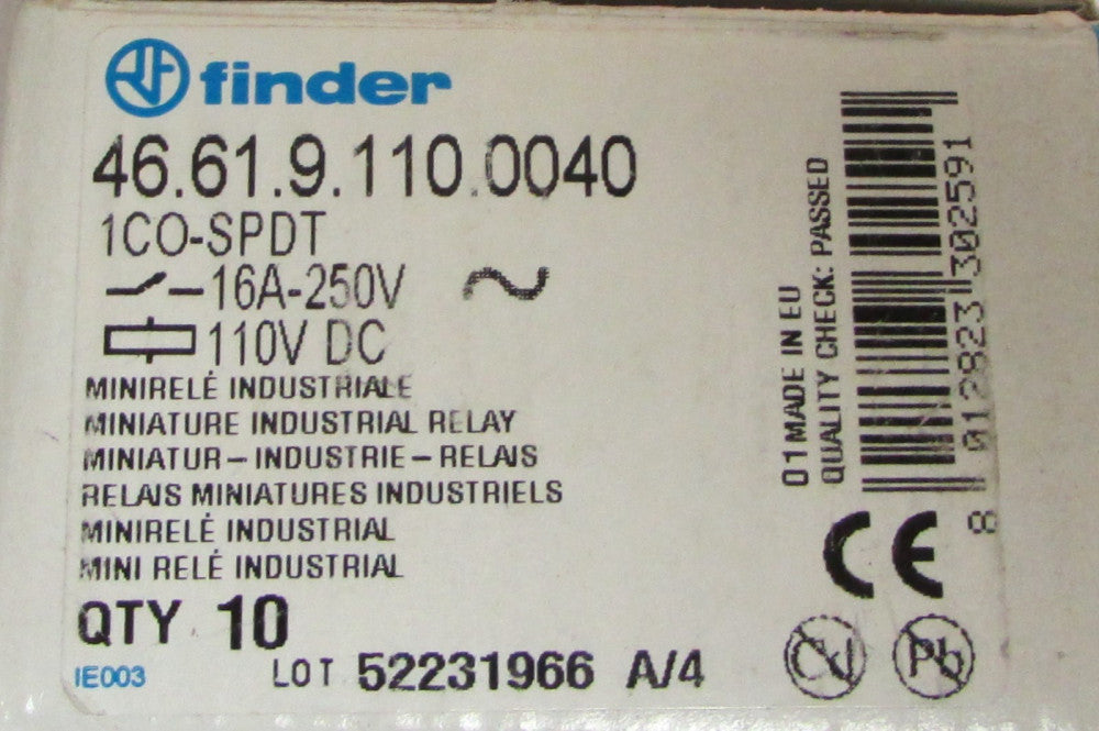 FINDER 46 61 9 110 0040 1CO SPDT 16 Amp 250 V Mini Relay