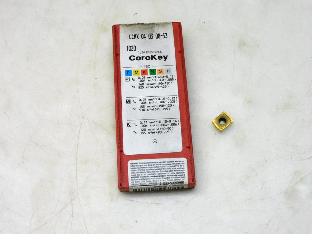 LOT OF 6 SANDVIK LCMX040308-53 CARBIDE INSERT 1020