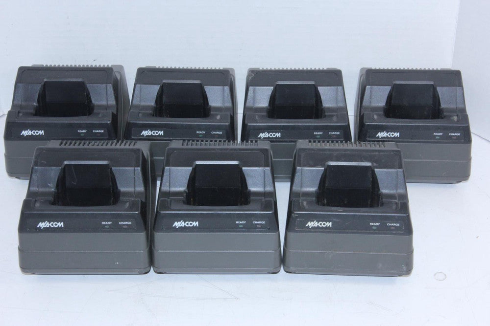 Lot of 7 M/A-COM Desktop Single Slot Chargers