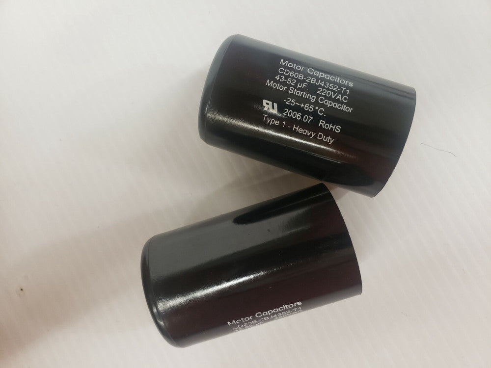2 PCS NEW - OPEN BOX, MOTOR CAPS, CD60B-2BJ4352-T1M1, 43-52 uF 220 VAC Capacitor