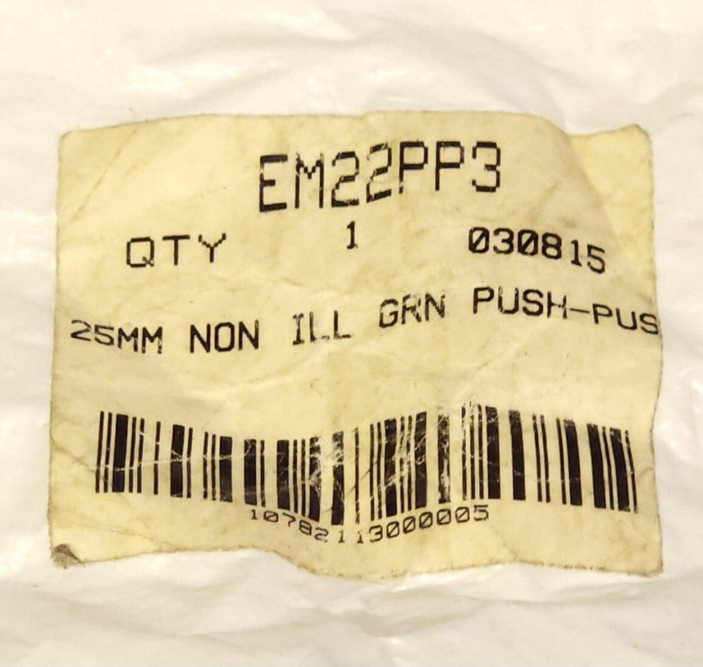 EATON EM22PP3 Green Non Illuminated 25mm Push Button Metal Body 22 mm