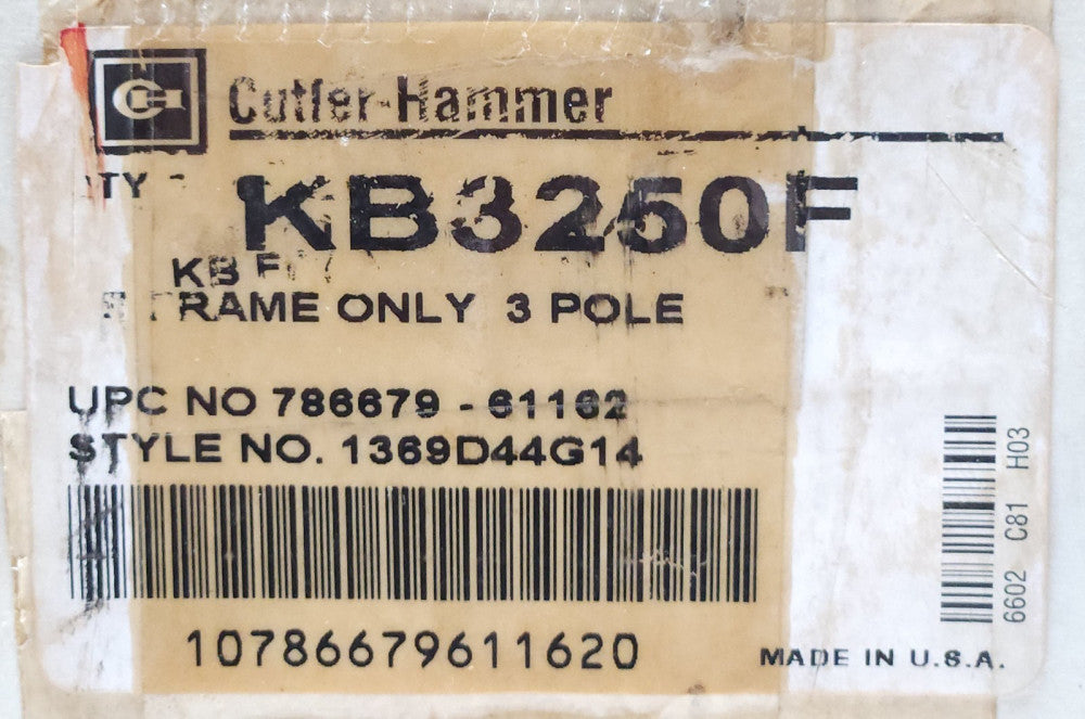 WESTINGHOUSE CUTLER HAMMER KB3250 Type KB 250 AMP KB3250F Breaker Frame HKB3250T