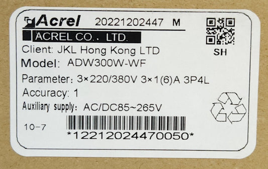 ACREL ADW300W WF Energy Monitoring Meter Module Parameter 3x220 380V AC/DC