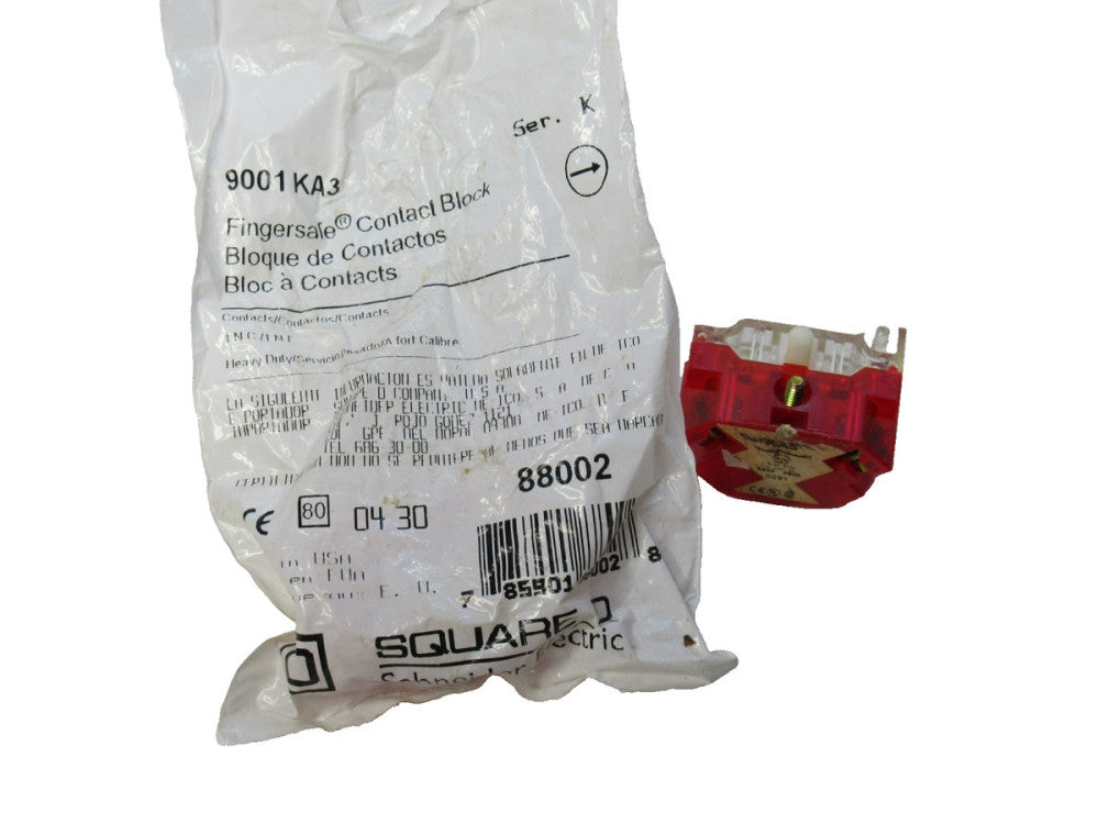 Square D 9001 KA3 , 9001KA3 88002 Fingersafe Contact Block  (New - Lot of 2)