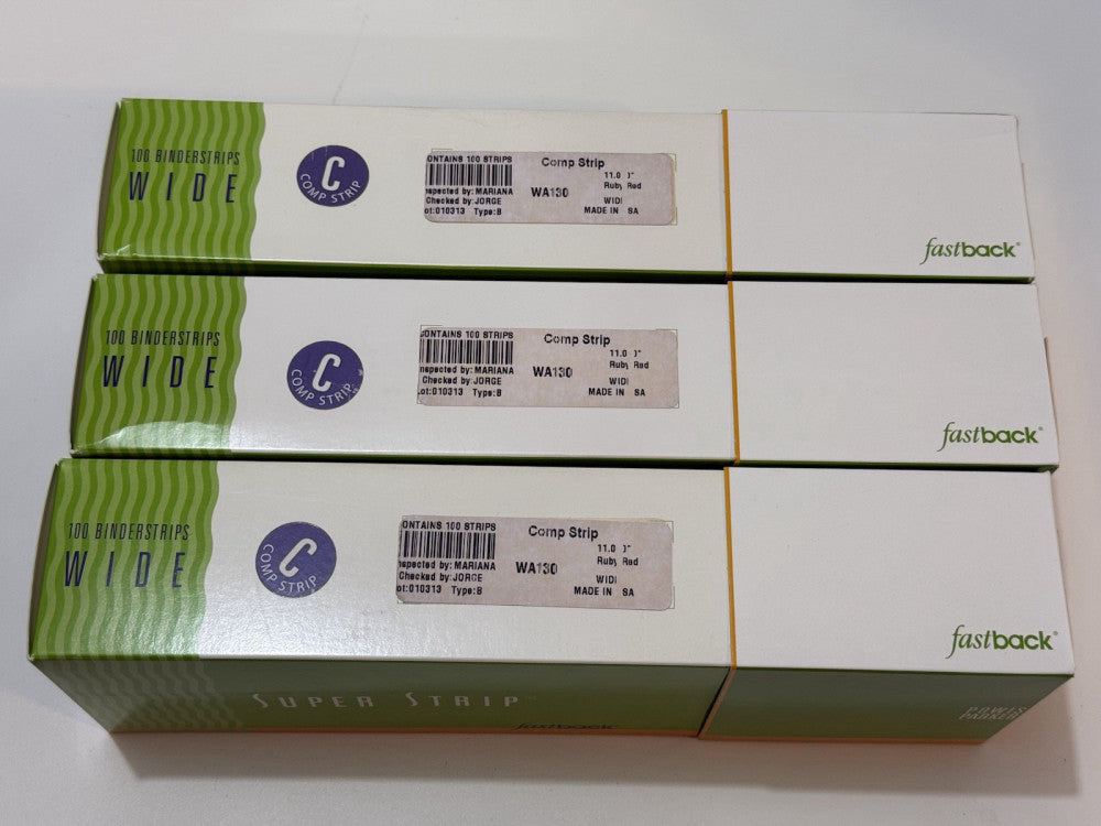 Lot of 3 - Powis Fastback 11" Wide Ruby Red Comp Strip WA130 - 100 Per Box