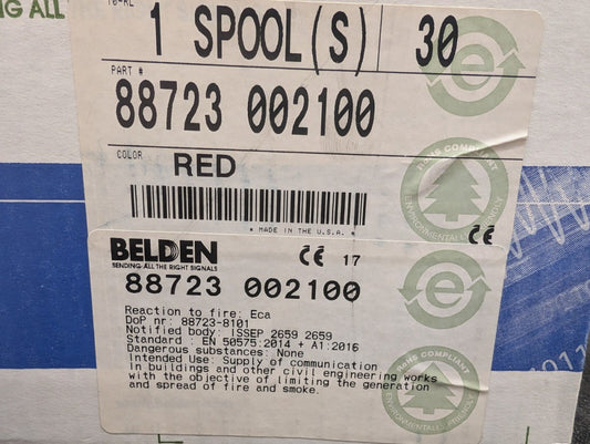 New, Belden, 88723 002100, MULTI-PAIR 4COND 22AWG RED 100'