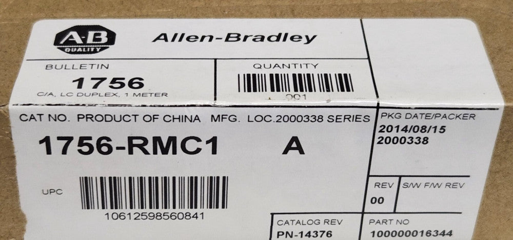 ALLEN BRADLEY 1756 RMC1 C/A LC Duplex 1 Meter ControlLogix PLC Cable 1M