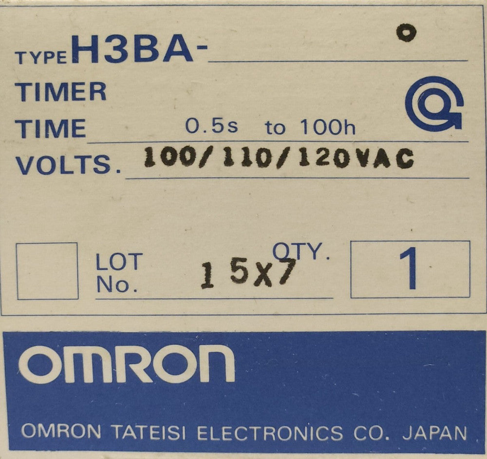 OMRON H3BA TIMER 0.5 Second to 100 HOUR TIMING Relay 100 110 120 VAC
