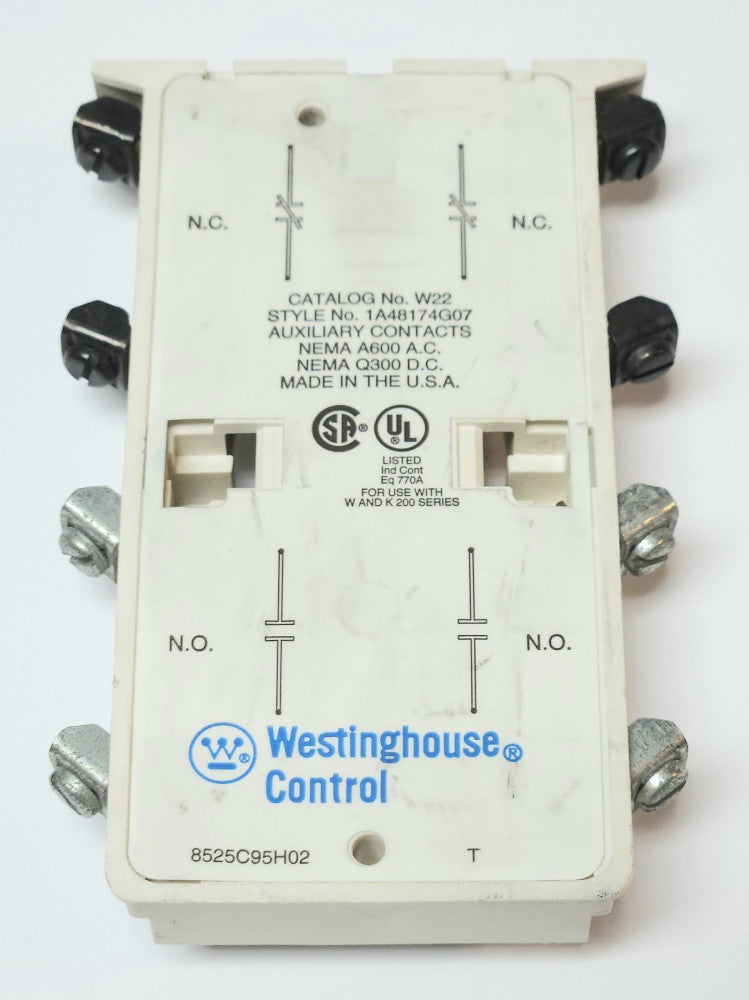 WESTINGHOUSE CUTLER HAMMER W22 Advantage 2 NO 2 NC Auxiliary Contact 1A48174G07