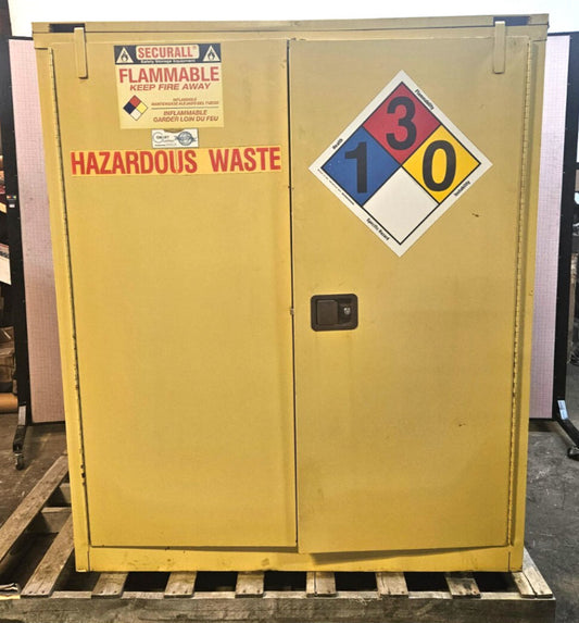 SECURALL 2-VERTICAL DRUM 2-DOOR 120 GAL  SAFETY STORAGE FLAMMABLE CABINET  W3080