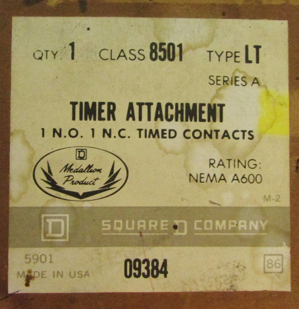 SQUARE D 8501 LT 1 N.O. 1 N.C. Timer Attachment