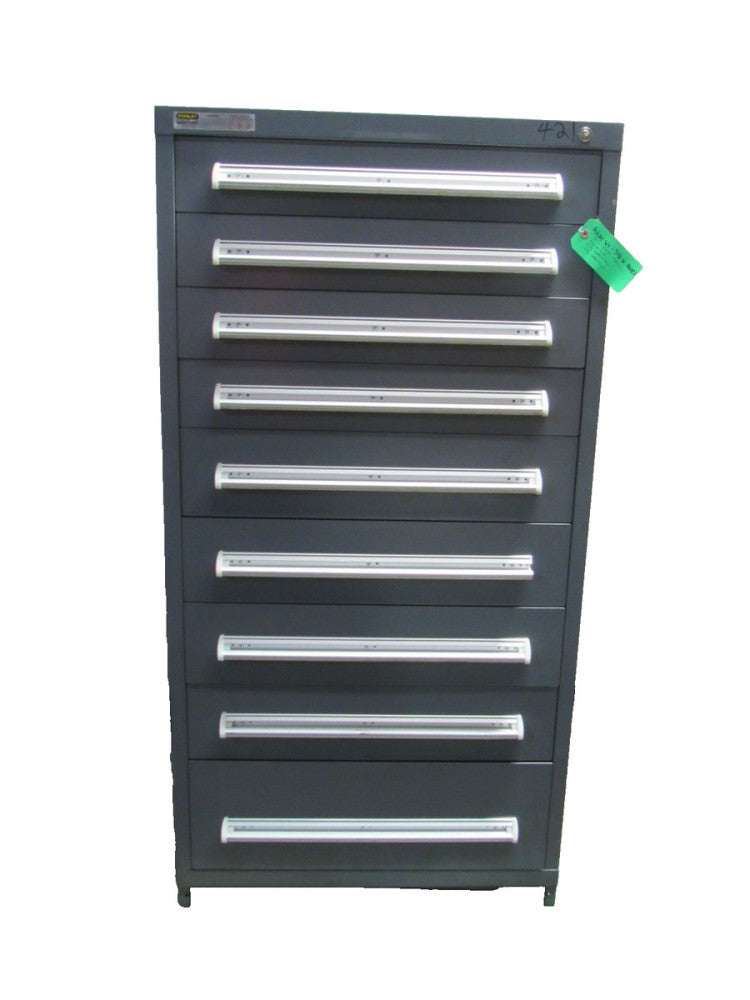Stanley Vidmar 9 Drawer Tool Storage Cabinet 30" W 27-1/2" D 59" H **No Key Used