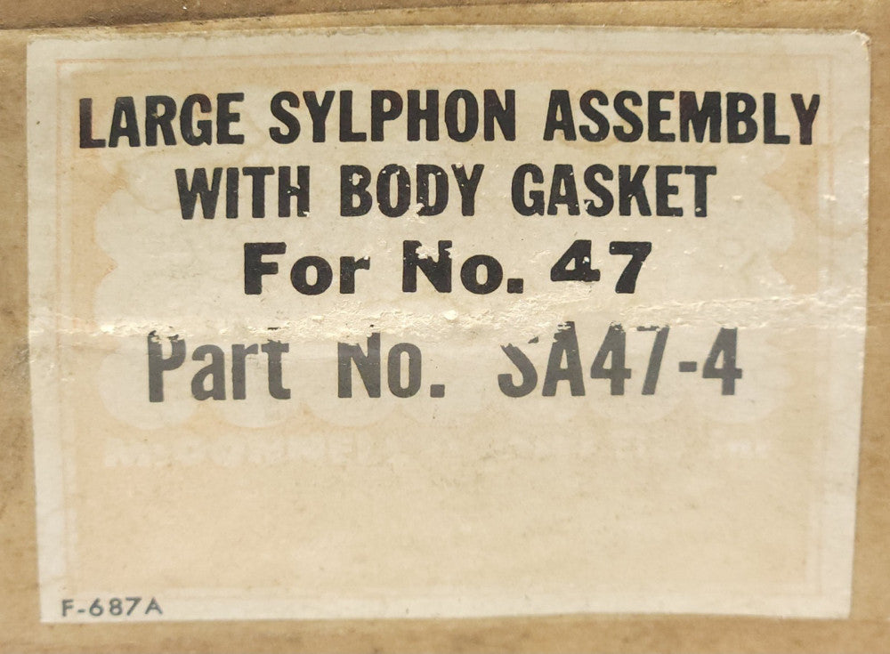 ITT McDonnell & Miller SA47-4 Large Syphon Assembly with Body Gasket for NO.47