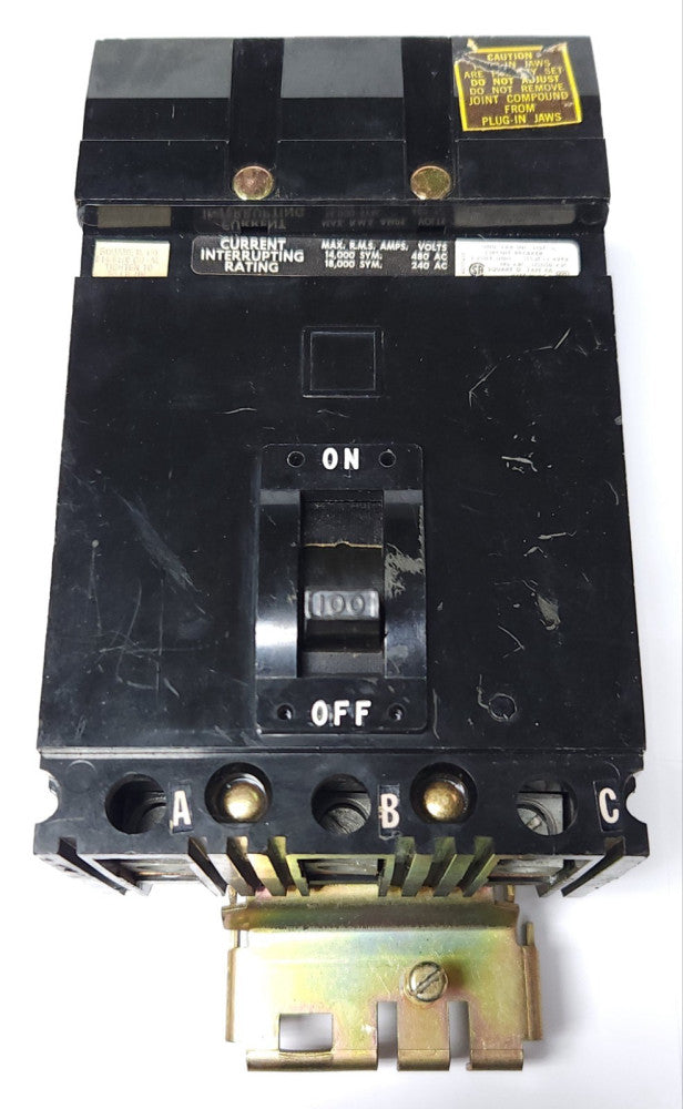 SQUARE D FA34100 3 Pole 100 AMP Type FA I Line Circuit Breaker OLD STYLE