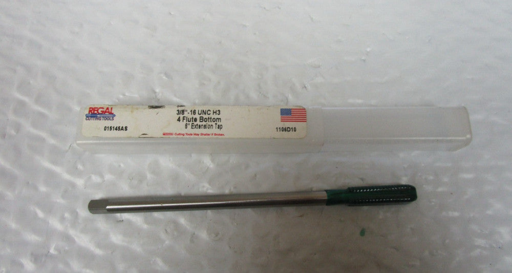NEW REGAL 015145AS 3/8"-16 UNC H3 4 FLUTE BOTTOM 6" EXTENSION TAP
