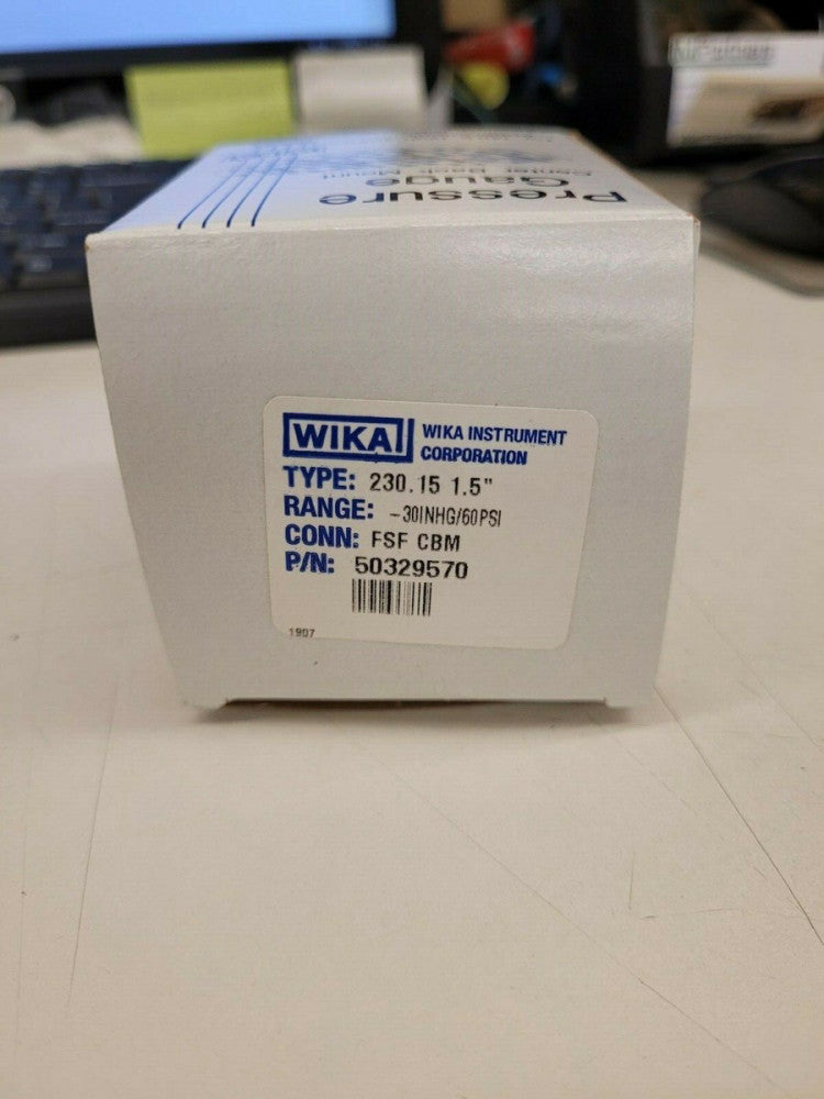 New, Wika, 230.15-1.5-CBM-FSF-30-0-60, P/N 50329570, 1.5" SS Gauge , 60psi