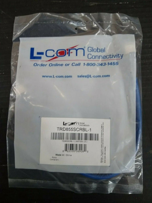 New, L-Com, TRD855SCRBL-1, Network Cable Assembly, Cat 5E, Shielded, RJ45/RJ45