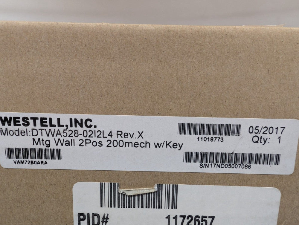MFG Refurbished, Westell, DTWA528-02I2L4, MTG WALL 2POS 200MECH W/ KEY