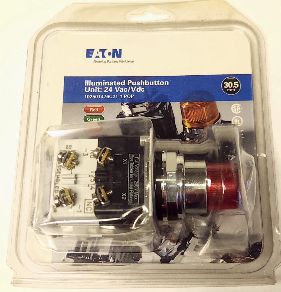 EATON 10250ED1302 10 RED GREEN AMBER 24 VAC VDC 10250T476C21 1 POP Illuminated