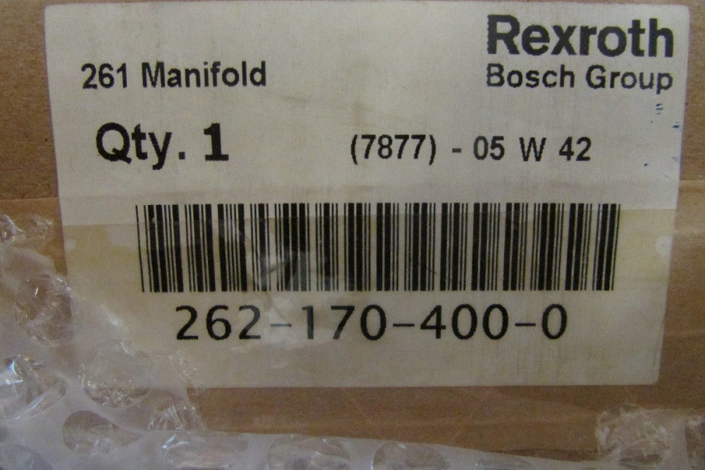 Rexroth Bosch 262 170 400 0 Model 261 Manifold 7877 05W 42
