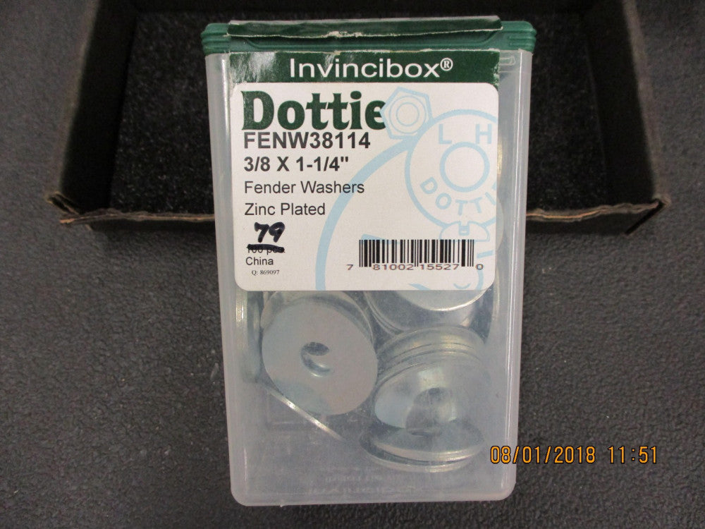 FENW38114 Dottie 3/8 X 1-1/4 Fender Washer Zinc Plated BRAND NEW!