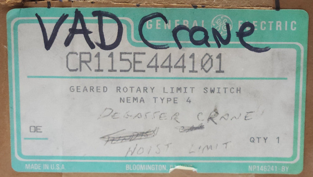 GENERAL ELECTRIC CR115E444101 Nema Type 4 Geared Rotary Limit Switch