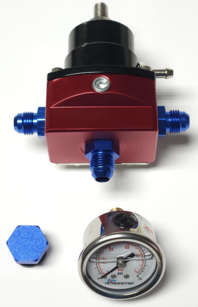NPBOOSTED Universal Adjustable Fuel Pressure Regulator Valve Kit 0-15 PSI NP BOO