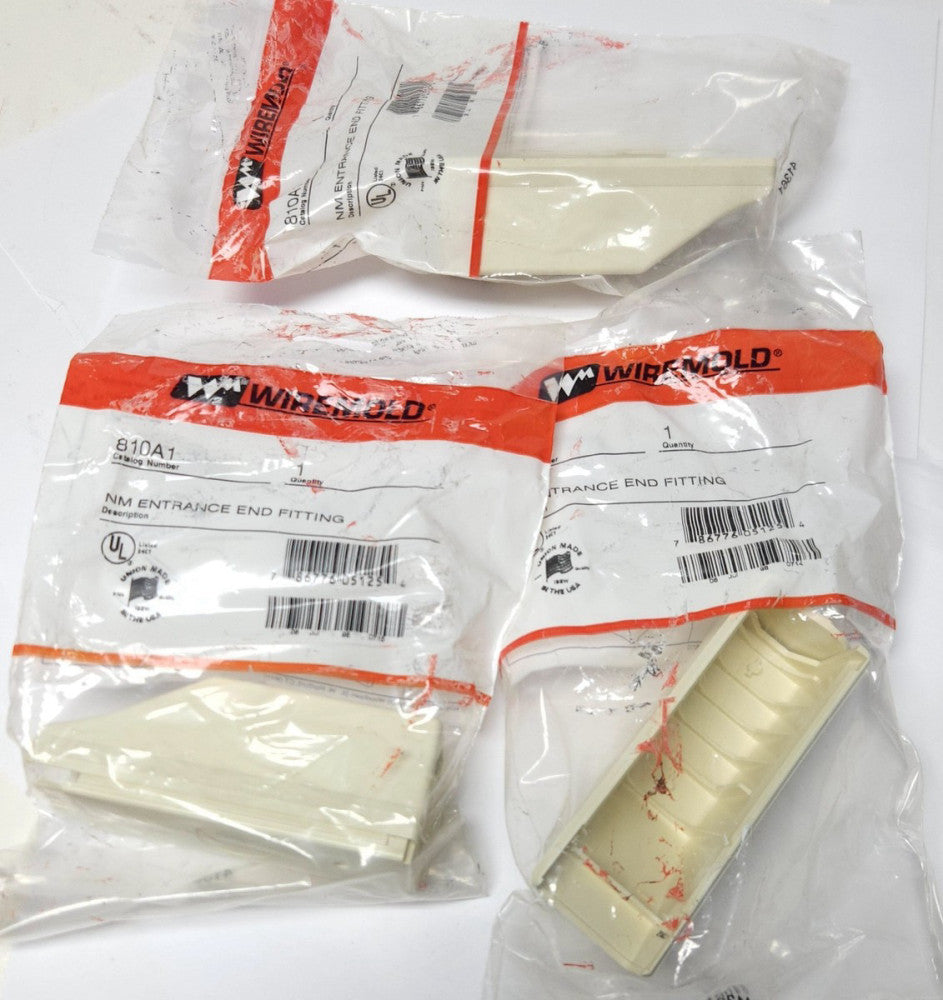 BOX OF 3 WIREMOLD 810A1 IVORY NM Entrance End Fitting