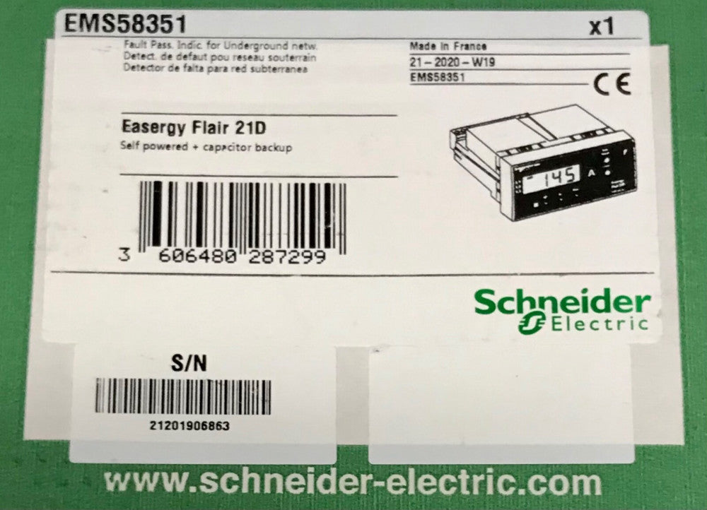 SCHNEIDER ELECTRIC EMS58351 21-2020-W19 EASERGY FLAIR 21D Fault Indicator Relay