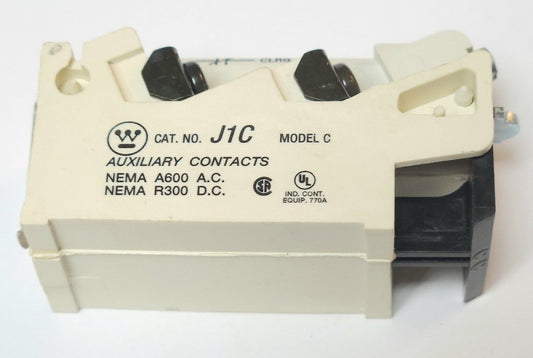 WESTINGHOUSE CUTLER HAMMER J1C 2 NO 2 NC A200 V200 Auxiliary Contact Coil Clear