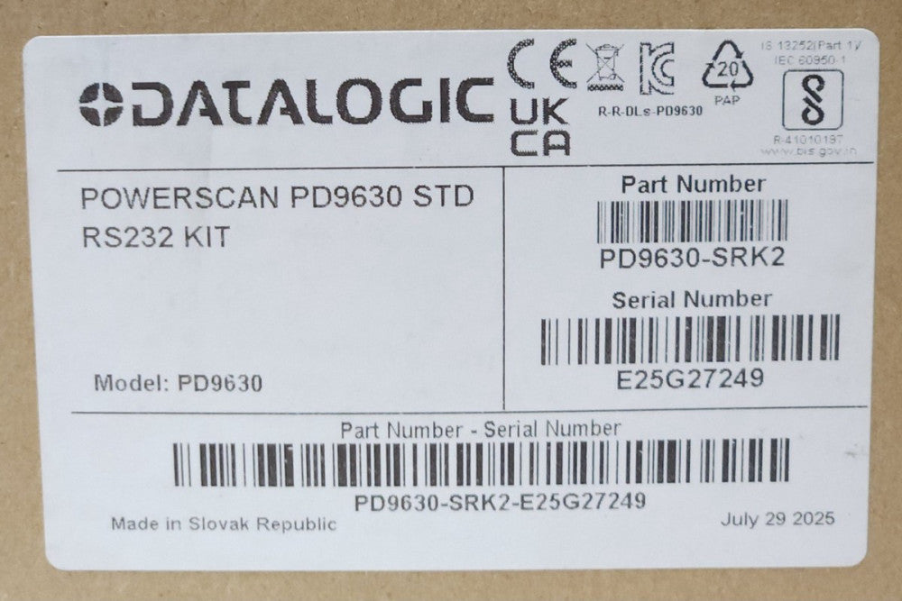 DATALOGIC PD9630 SRK2 POWERSCAN PD9630 STD RS232 KIT BAR CODE SCANNER YELLOW