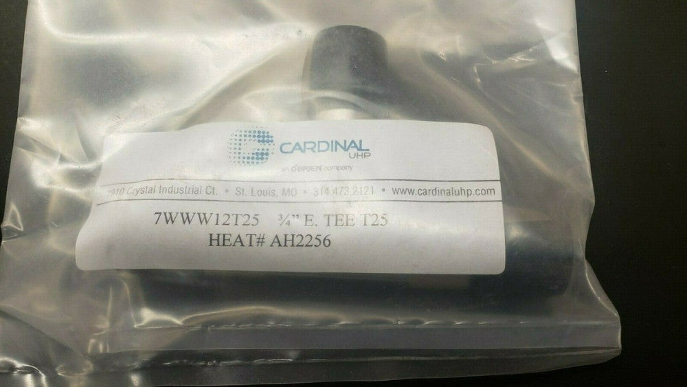 New, Cardinal, 7WWW-12-T25, Tubular Fitting, Tee, Equal, .75(.065"), 10uin Ra