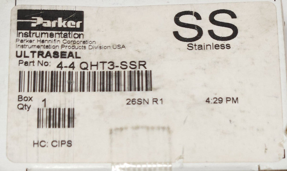 PARKER 4-4 QHT3 SSR ULTRASEAL SS Stainless Steel High Purity