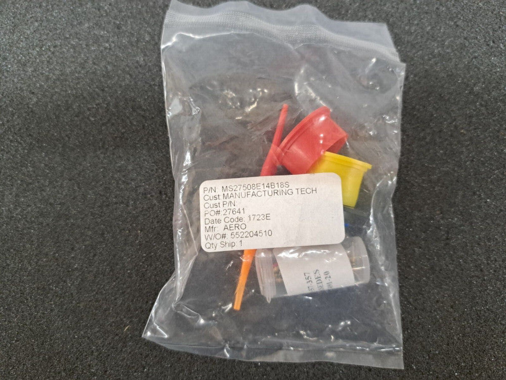 New, Aero, MS27508E14B18S, CONN RCPT FMALE 18POS GOLD CRIMP