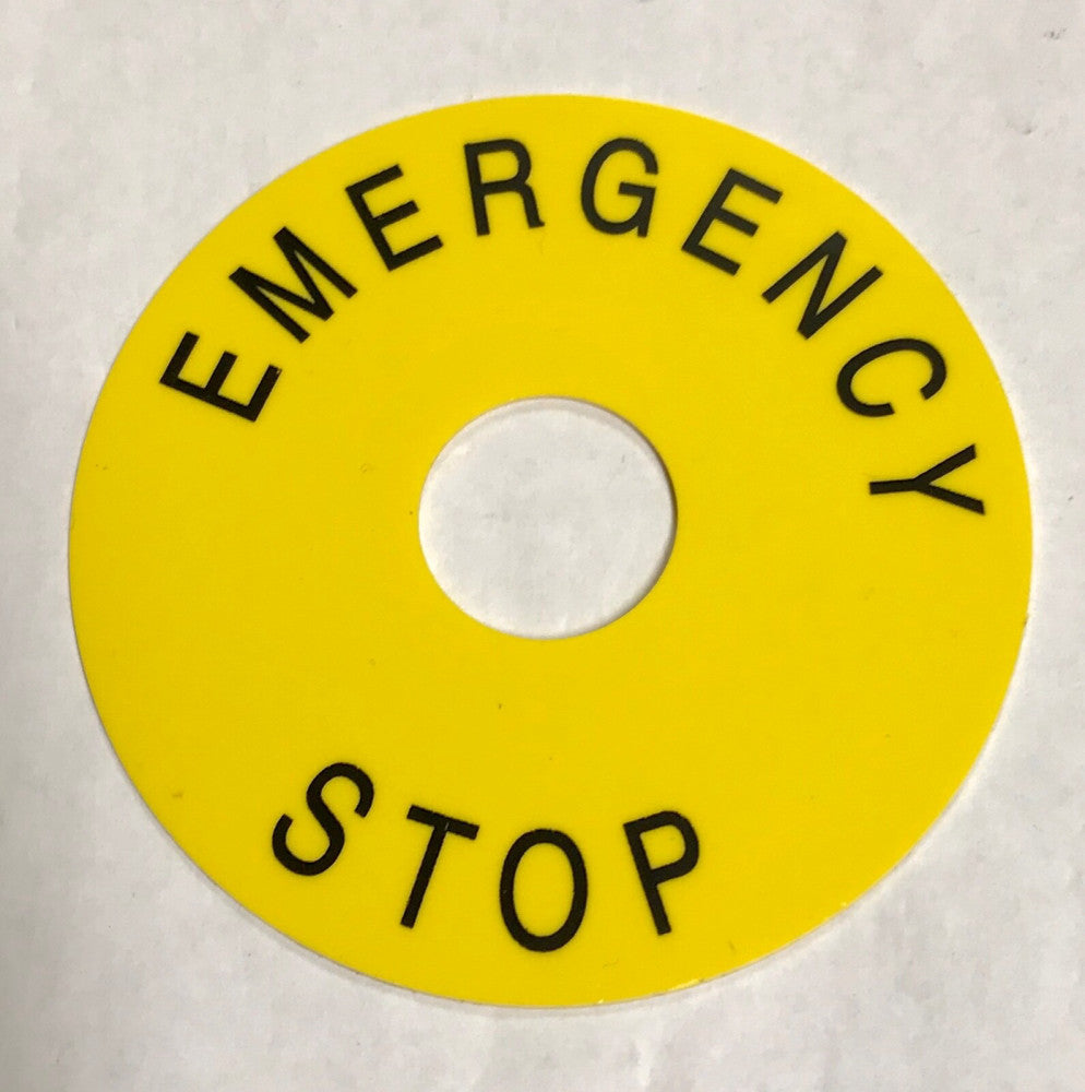 ALLEN BRADLEY CUTLER HAMMER SQUARE D 22mm Jumbo Emergency Stop Legend Plate 